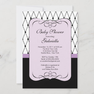 Invitation Baby shower violet parisien