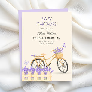 Invitation Baby shower violet printemps