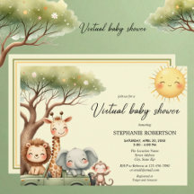 Baby shower virtuel animaux de safari genre neutre