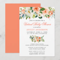 Baby shower virtuel aquarelle Coral Floral
