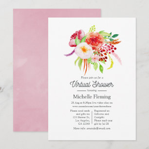 Invitation Baby Shower Virtuel au Charme Rustique et Chic Vin