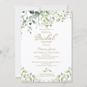 Invitation Baby Shower Virtuel avec Verdure d'Eucalyptus