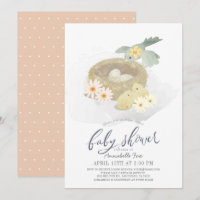 Baby shower virtuel de la fille florale nid d'oise
