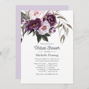 Invitation Baby shower virtuel de velours profond Floral