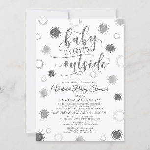 Invitation Baby shower virtuel en ligne bébé son COVID dehors