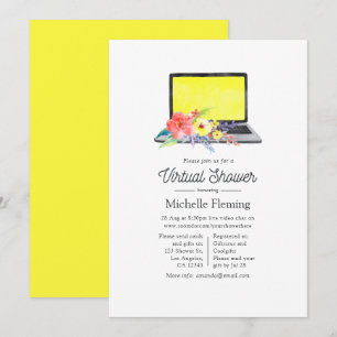 Invitation Baby shower virtuel Floral d'été
