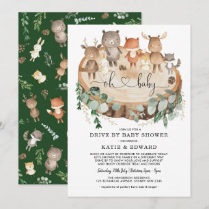 Invitation Baby shower virtuel Les animaux des forêts