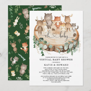 Invitation Baby shower virtuel Les animaux des forêts