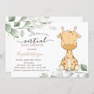 Invitation Baby shower virtuel Masque Giraffe bébé