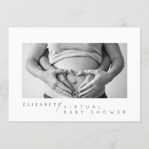 Invitation Baby shower virtuel photo personnalisé simple