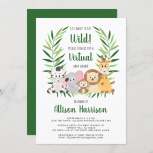 Invitation Baby shower virtuel Safari Animaux