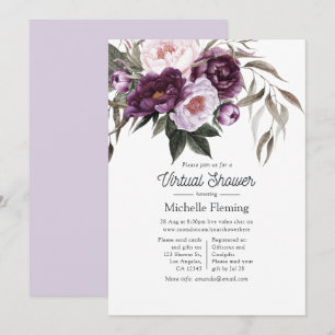 Invitation Baby shower virtuel sur le thème des fleurs en vel