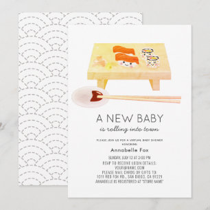 Invitation Baby shower virtuel Sushi Kawaii