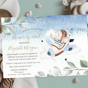 Invitation Baby-Shower Virtuelle Souris Avion Par La Poste