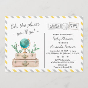 Invitation Baby shower Voyage dans le monde de l'aventure neu