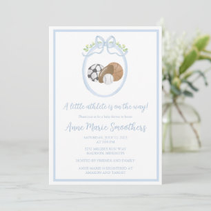 Invitation Baby shower Watercolor Sports Thème