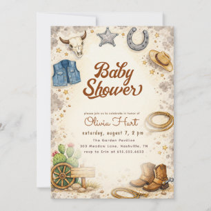Invitation Baby Shower Western Cowboy