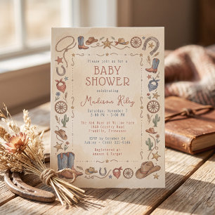 Invitation Baby Shower Western Cowboy