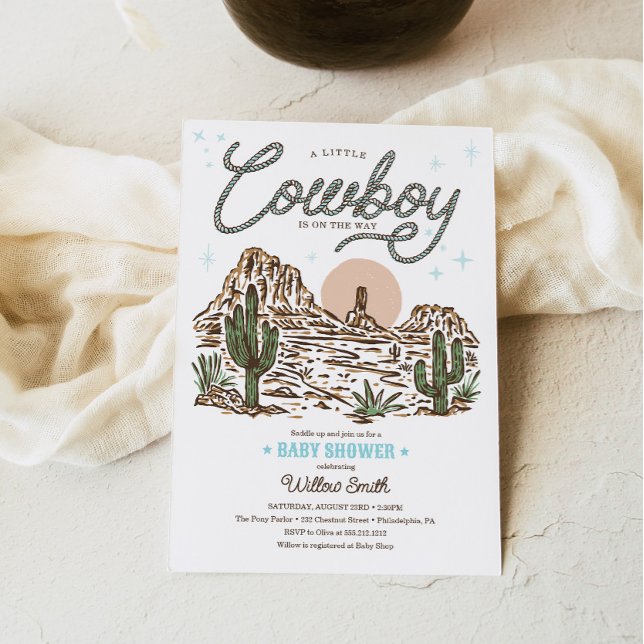 Invitation Baby shower Western Cowboy Boy (Créateur téléchargé)