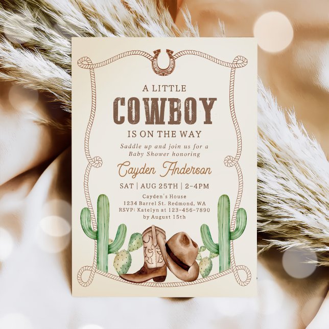 Invitation Baby shower Western Cowboy Boy (Créateur téléchargé)