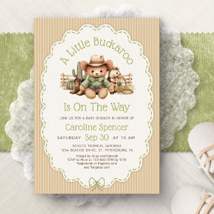Invitation Baby Shower Western Genre Neutre Cow-Boy