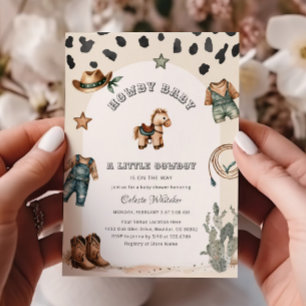Invitation Baby shower Western Howdy Baby Cowboy
