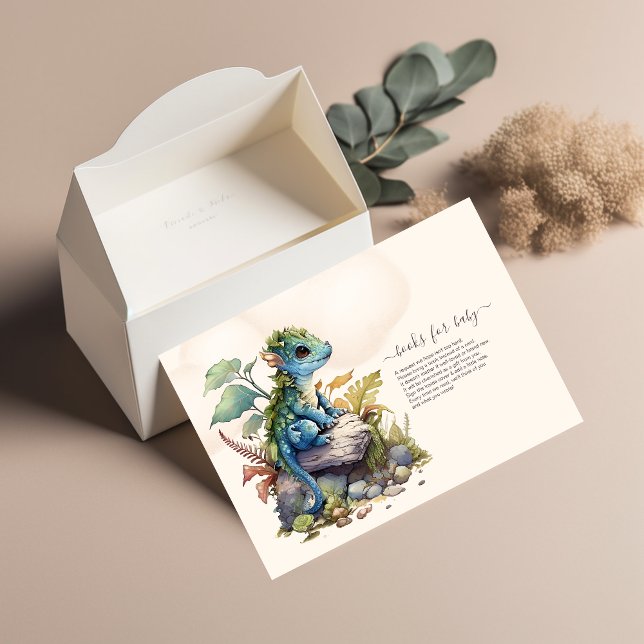 Invitation Baby shower Whimsical Blue Turquoise Dragon (Créateur téléchargé)