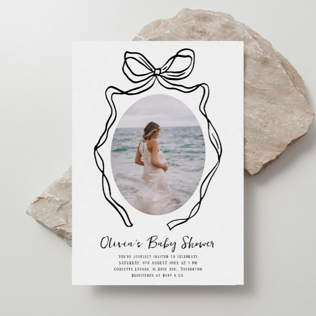 Invitation Baby shower Whimsical de Bow de Main moderne (Créateur téléchargé)
