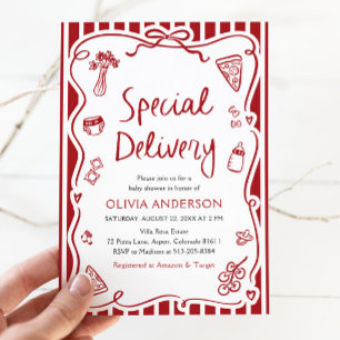 Invitation Baby shower Whimsical de livraison Spéciale Italie