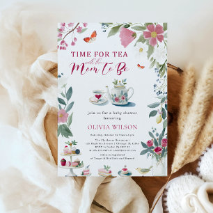 Invitation Baby shower Whimsical Hand-Drag Tea Party