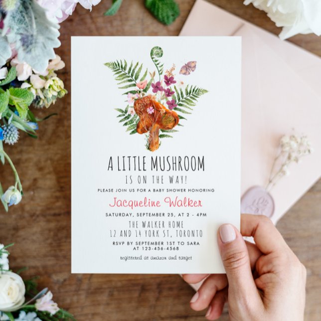 Invitation Baby shower Whimsical Little Mushroom (Créateur téléchargé)