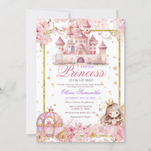 Invitation Baby shower Whimsical Little Princess Girl Castle