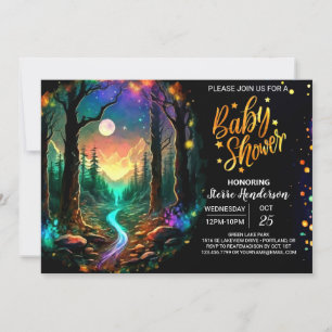 Invitation Baby shower Whimsical moderne en bois
