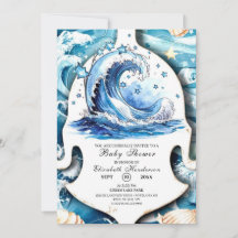 Baby shower Whimsical Ocean Waves