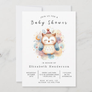 Invitation Baby shower Whimsical Online Owl