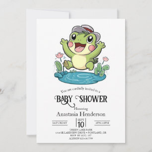 Invitation Baby shower Whimsical Pastel Frog