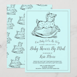 Invitation Baby shower Whimsical Vintage Blue Boy par la post