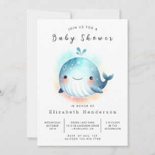 Invitation Baby shower Whimsy Printable Whale