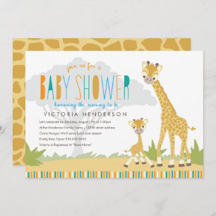 Invitation Baby shower Wild Giraffe