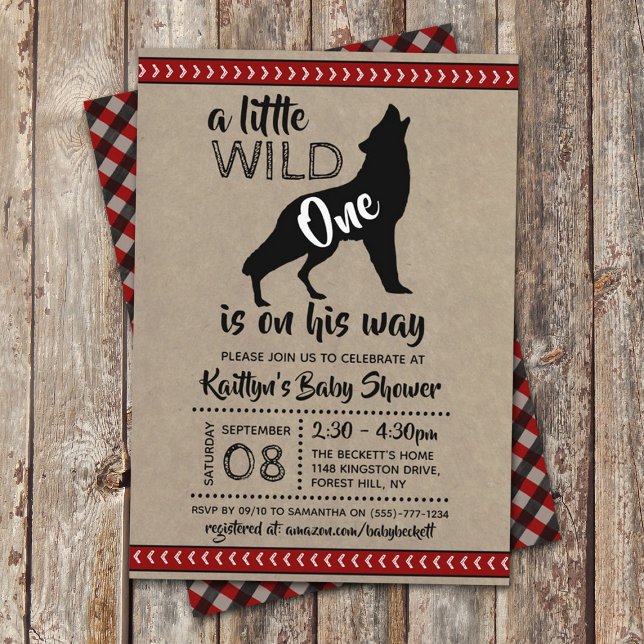 Invitation Baby shower Wild One Boys (Créateur téléchargé)