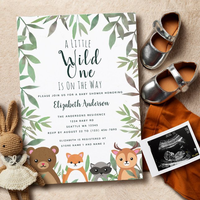 Invitation Baby shower Wild One Woodland (Créateur téléchargé)