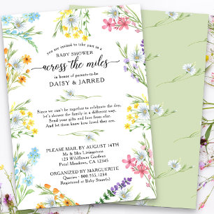 Invitation Baby Shower Wildflower Across the Miles par courri