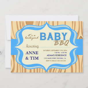 Invitation Baby shower Wood BaBy Q