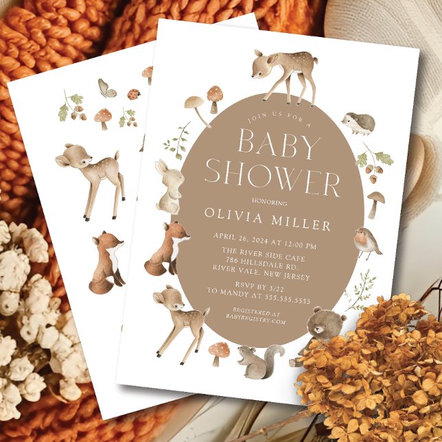 Invitation Baby shower Woodland Wonder (Créateur téléchargé)