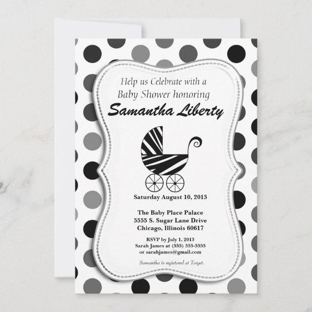 Invitation baby shower Zebra (Devant)
