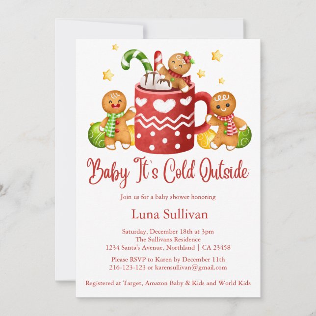 Invitation Baby Son Froid À L'Extérieur Baby shower Confortab (Devant)