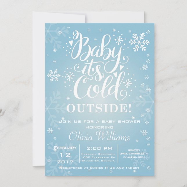 Invitation Baby Son Froid À L'Extérieur Baby shower Invitatio (Devant)