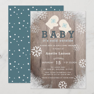 Invitation Baby Son Froid À L'Extérieur Rustique Douche Invit