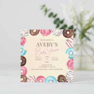 Invitation Baby Sprinkle Donut Bébé, Fête de Bébé 