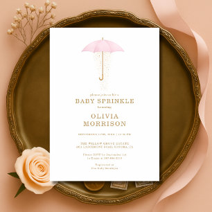 Invitation Baby Sprinkle Fille Rose Baby Shower